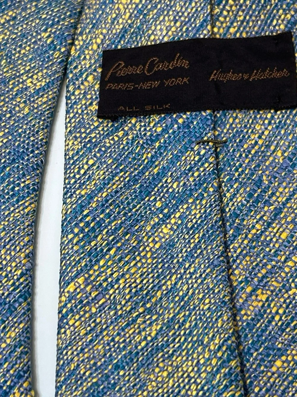 Pierre Cardin set of two Blue and Gold Woven Silk Tie